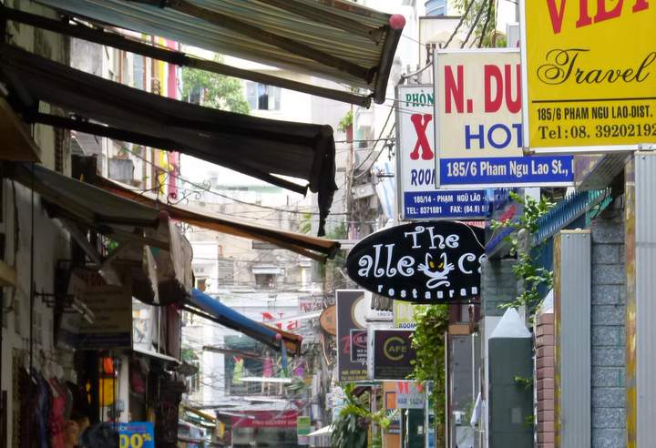 cheap hotels - lanes behind Pham Ngu Lao and Bui Vien