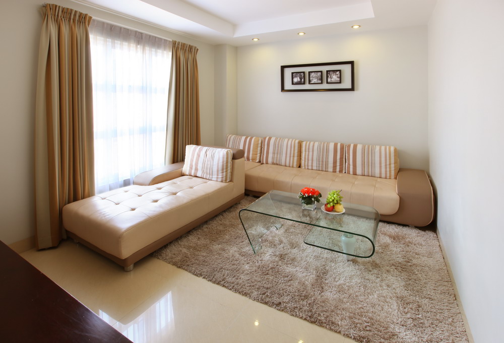 The spacious living area in the Executive room. (photo courtesy of the Sanouva Saigon Hotel